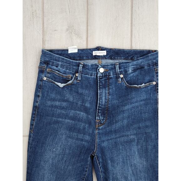 Good American Juniors Women's Size 15 Dark High Rise Skinny Pants Cotton Stretch - Picture 2 of 7